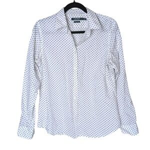 Lauren Ralph Lauren Polka Dot Button-Down Shirt Sz L Quiet‎ Luxury Preppy